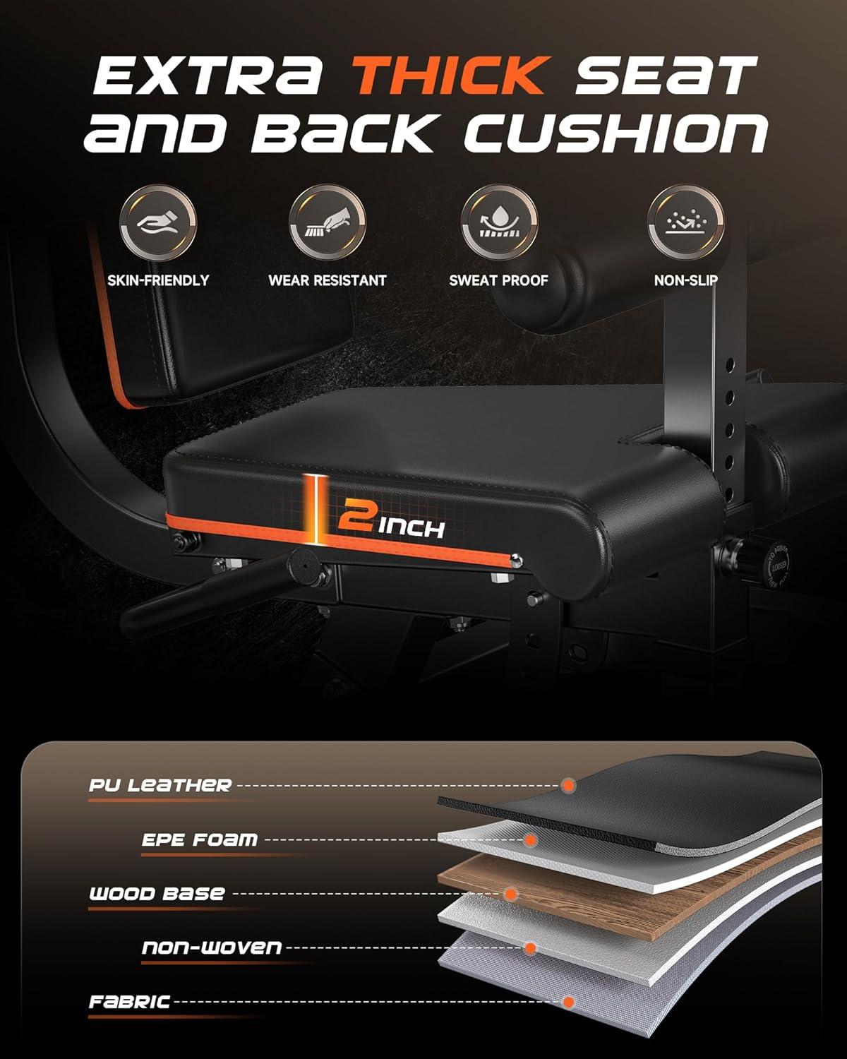 imageFEIERDUN Adjustable Leg Extension ampamp Curl Machine 650lbs Capacity for Lower Body Workouts