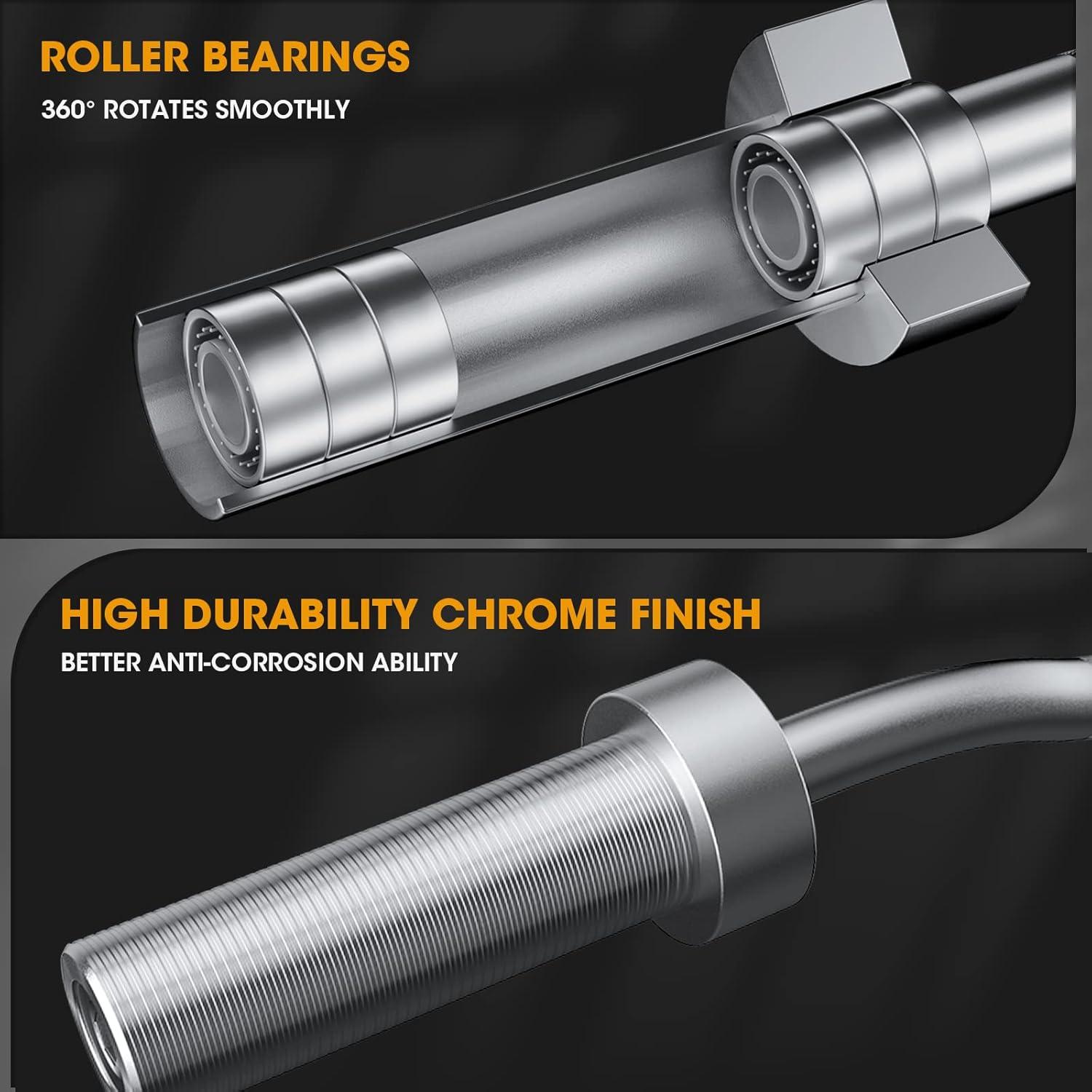 imageFEIERDUN Olympic Barbell 4ft5ft7ft Barbell EZ Curl Bar Suitable for 2Inch Weight Plates