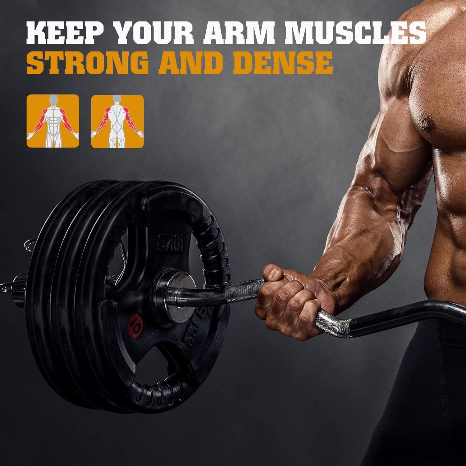 imageFEIERDUN Olympic Barbell 4ft5ft7ft Barbell EZ Curl Bar Suitable for 2Inch Weight Plates