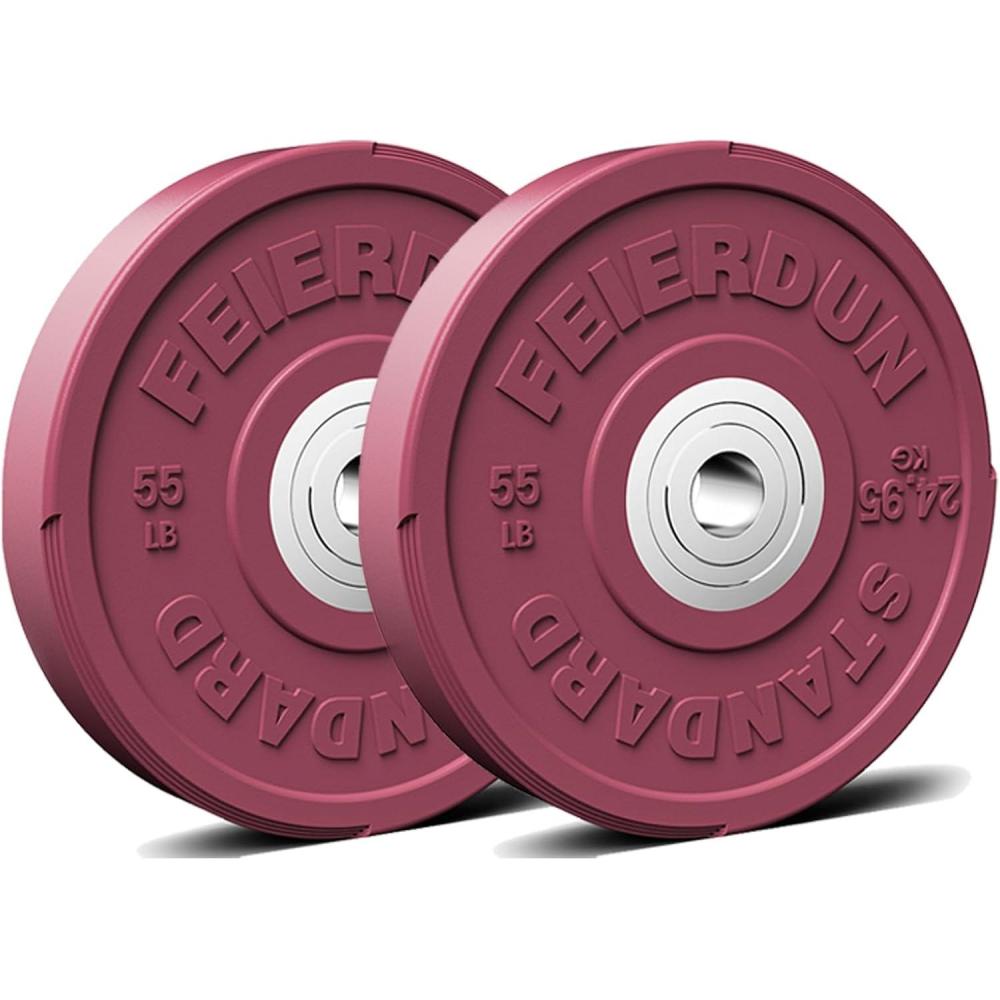 imageFEIERDUN 2quot Color Olympic Bumper Plate Weight Plate for Strength Training  100 Virgin RubberI1 110LBS SET