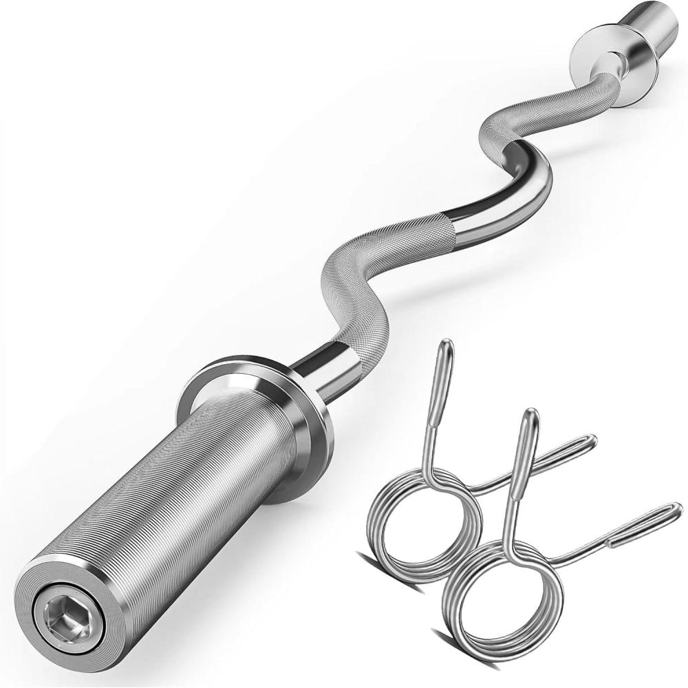 imageFEIERDUN Olympic Barbell 4ft5ft7ft Barbell EZ Curl Bar Suitable for 2Inch Weight Plates