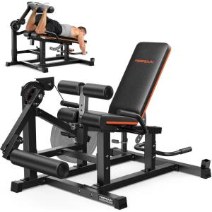 FEIERDUN Leg Extension and Curl Machine, Adjustable Leg Curl Machine, Seated Leg Extension and Lying Curl Machine for Home Gym, Leg Workout Equipment , Home Gym Weight Machine for Lower Body Workouts