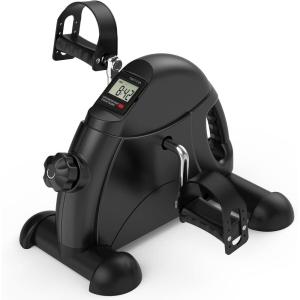 FEIERDUN Mini Exercise Bike, Under Desk Bike Pedal Exerciser for Arm/Leg Exercise, Adjustable Magnetic Resistance Desk Cycle with LCD Screen Display for Home/Office Workout(Under Desk Bike)