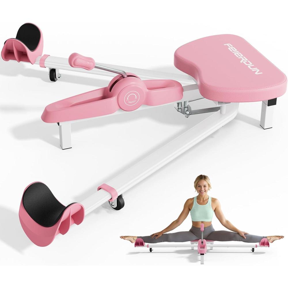 imageFEIERDUN 2025 Updated Leg Stretcher Leg Stretcher Machine for Flexibility and Relieving Hip Tightness Heavy Duty Split Machine Stretcher for Home Gym Split Machine Training FitnessWhitepink
