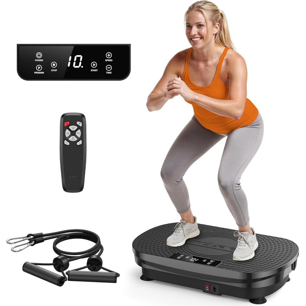 imageFEIERDUN Vibration Plate Exercise Machine Vibration Plate for Lymphatic Drainage Power Plate Vibration Platform for Weight Loss Toning ampamp Wellness