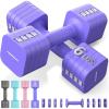 imageFEIERDUN 5in1 Adjustable Dumbbell Set of 2 12LBS20LBS Hand Weights for Women 1sAdjust DualStable Dumbbell Set for Women Home Gym ampamp OutdoorDVivid Purple