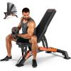 imageFEIERDUN Adjustable Weight Bench 1300 LBS Capacity Weight Benches for Home Gym Adjustable FlatInclineDecline Gym Bench for HighIntensity Strength Training