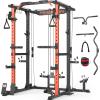 imageFEIERDUN MultiFunction Squat Rack Power Cage FLA012000LBS Capacity Power Rack with Adjustable Cable Crossover System and Additional Attachments Ideal Weight Cage for Home Gym ampamp Garage Workouts
