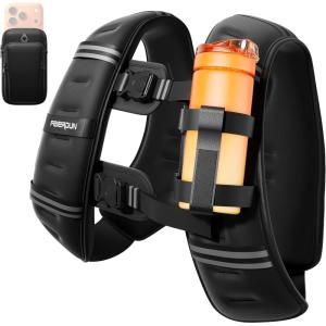 FEIERDUN 3-IN-1 Weighted Vest Kit with Phone Holder & Water Pocket, 8lb/12lb/20lb Chest-friendly Vest for Running, Walking, Workout, Fitness, Cardio, Training & Strength Building(Black-12lb-Gym Experienced)