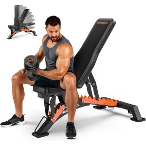 FEIERDUN Adjustable Weight Bench, 1300 LBS Capacity Weight Benches for Home Gym, Adjustable Flat/Incline/Decline Gym Bench for High-Intensity Strength Training