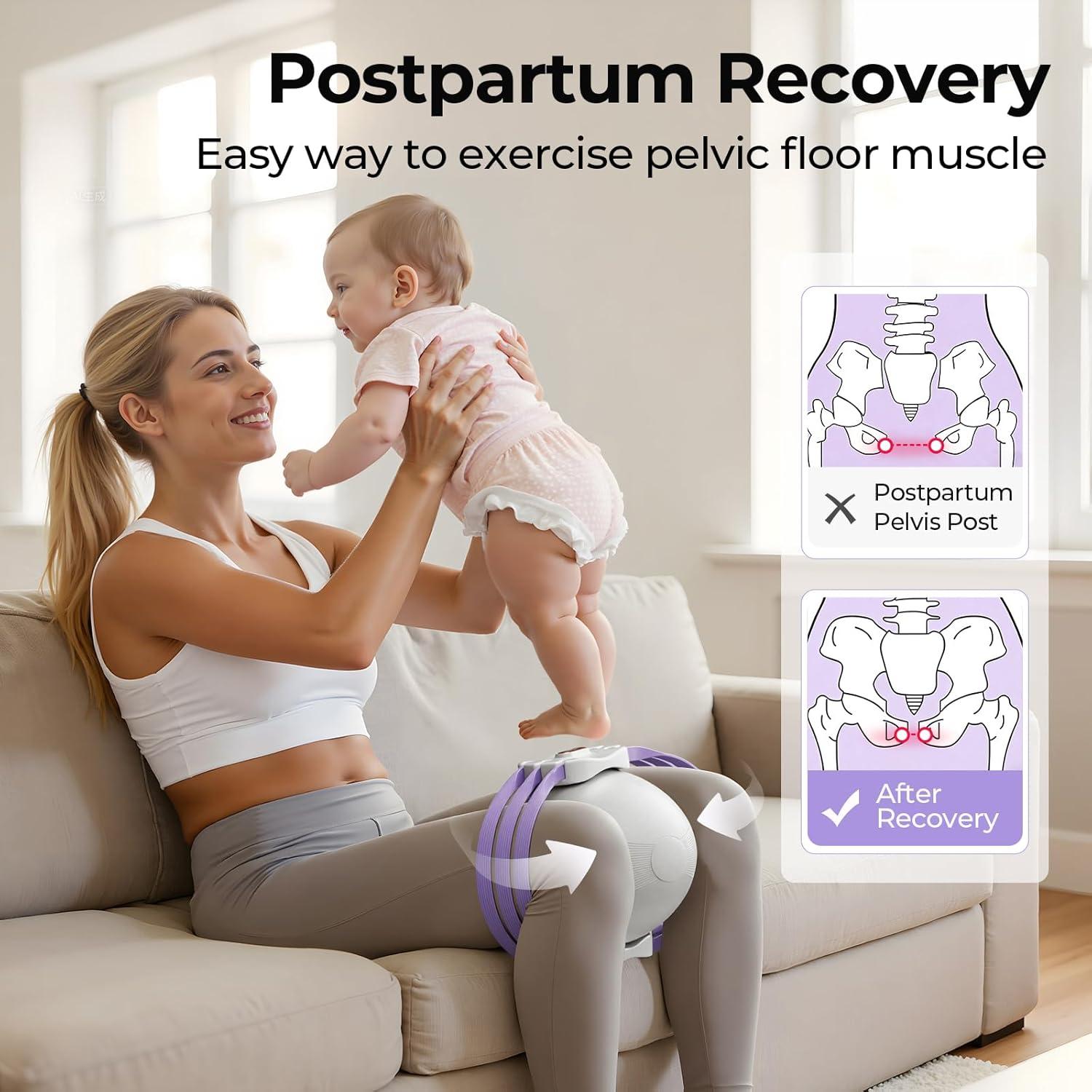 imageFEIERDUN Thigh Master Kegel Exerciser Pelvic Floor Muscle Trainer for Women Adjustable 5Level Resistance InnerOuter Thigh Leg Hip Glute Arm TonerLegShaping BallPurple