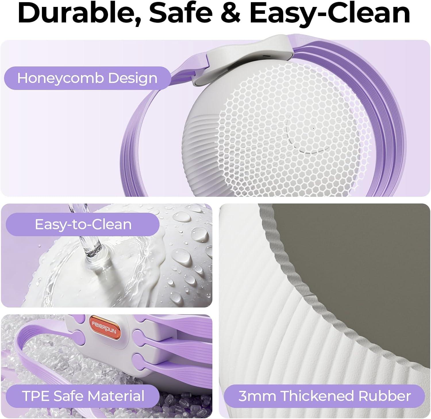 imageFEIERDUN Thigh Master Kegel Exerciser Pelvic Floor Muscle Trainer for Women Adjustable 5Level Resistance InnerOuter Thigh Leg Hip Glute Arm TonerLegShaping BallPurple