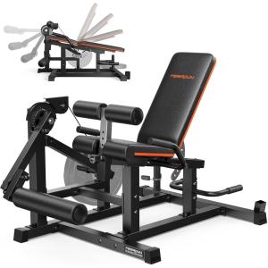 FEIERDUN Leg Extension and Curl Machine, Adjustable Leg Curl Machine, Lying Curl and Seated Leg Extension Machine, Leg Workout Equipment with Cable System, Home Gym Leg Machine