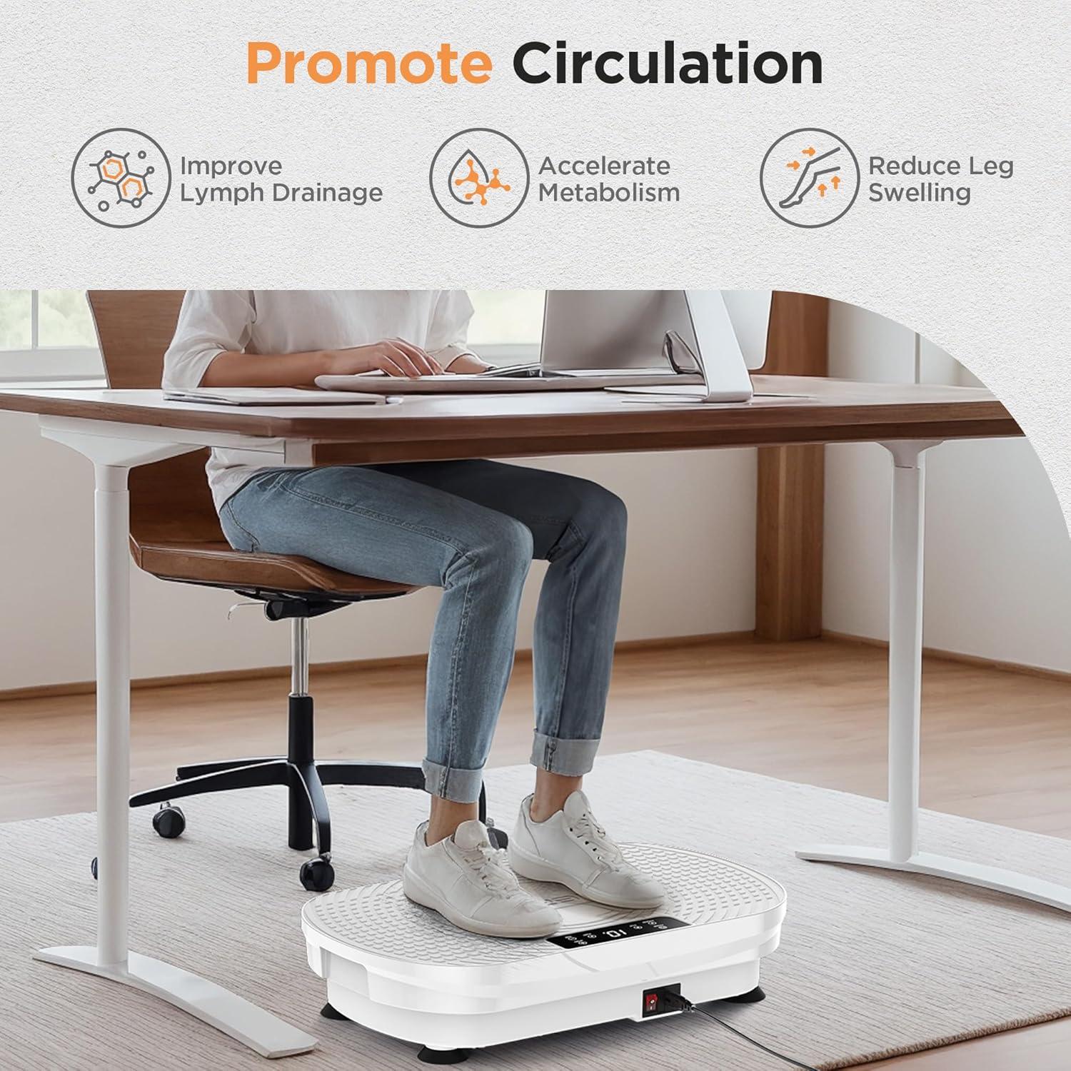 imageFEIERDUN Vibration Plate Exercise Machine Vibration Plate for Lymphatic Drainage Power Plate Vibration Platform for Weight Loss Toning amp Wellness