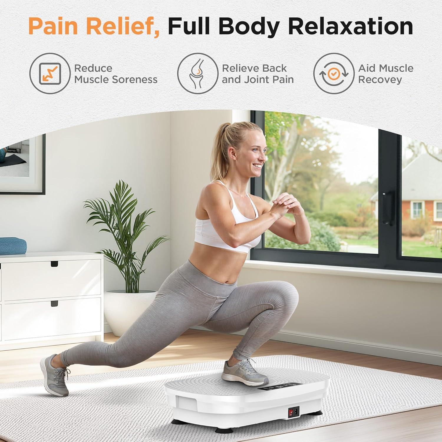 imageFEIERDUN Vibration Plate Exercise Machine Vibration Plate for Lymphatic Drainage Power Plate Vibration Platform for Weight Loss Toning amp Wellness
