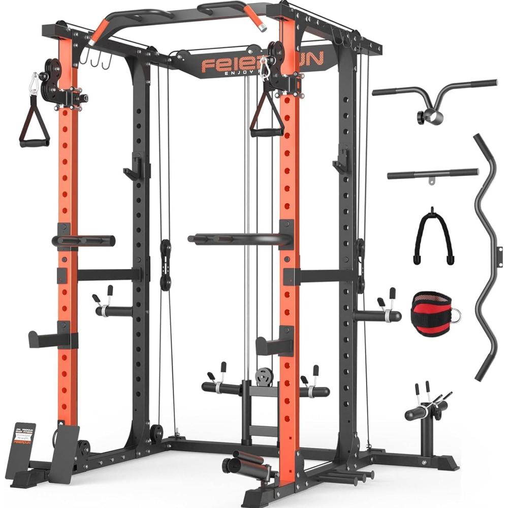 FEIERDUN FLA01 Power Cage Multi Function Squat Rack with Cable ...