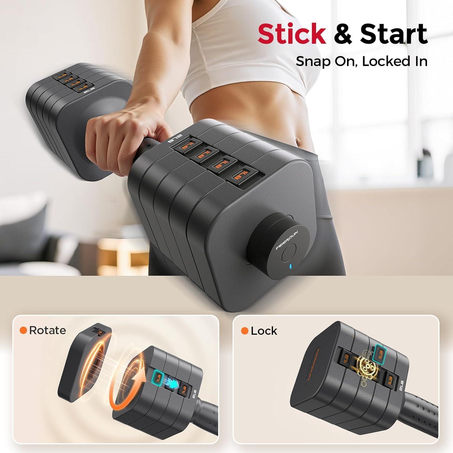 imageFEIERDUN 5in1 Adjustable Dumbbell Set of 2 12LBS20LBS Hand Weights for Women Men 1sAdjust DualStable Dumbbell Set for Women Home Gym amp OutdoorAStrength Grey