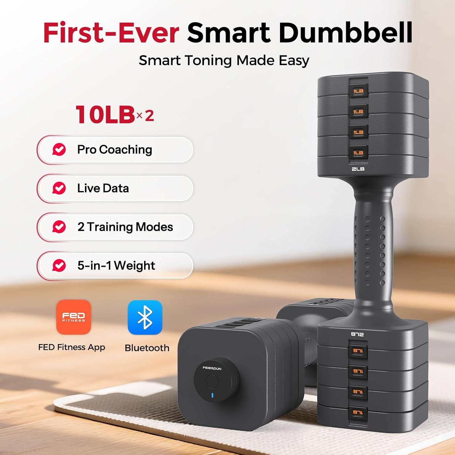 imageFEIERDUN 5in1 Adjustable Dumbbell Set of 2 12LBS20LBS Hand Weights for Women Men 1sAdjust DualStable Dumbbell Set for Women Home Gym amp OutdoorAStrength Grey