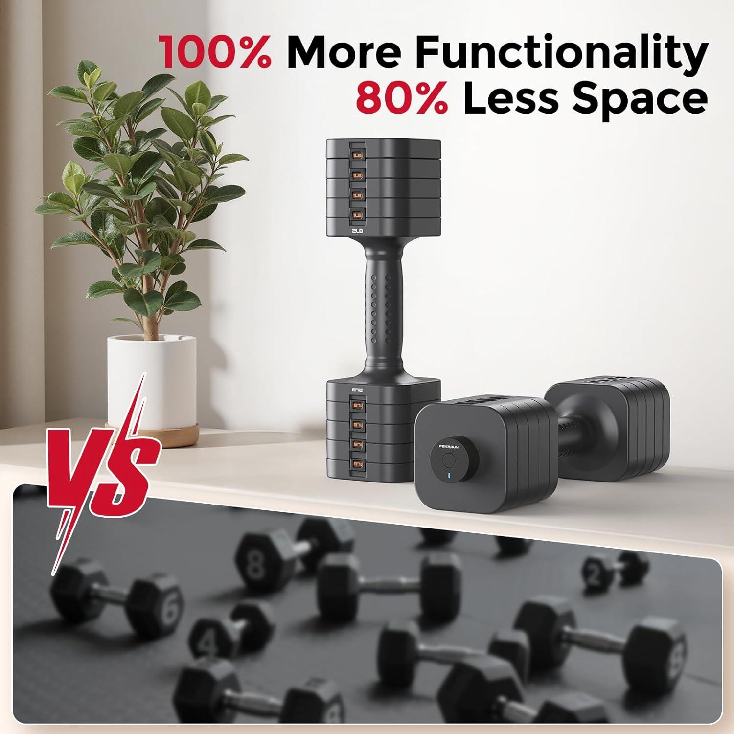 imageFEIERDUN 5in1 Adjustable Dumbbell Set of 2 12LBS20LBS Hand Weights for Women Men 1sAdjust DualStable Dumbbell Set for Women Home Gym amp OutdoorAStrength Grey