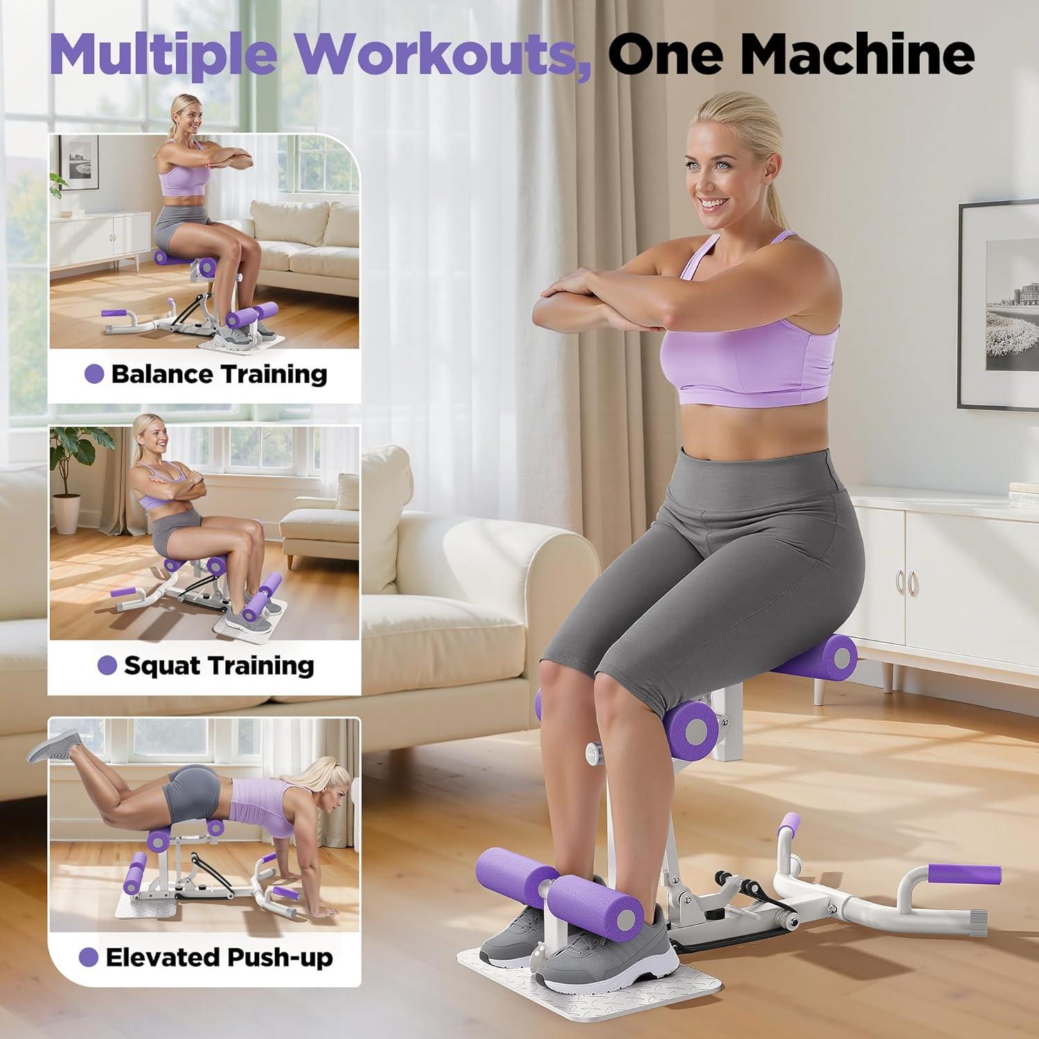 imageProfessional Deep Squat Exercise Machine Adjustable Glutes Trainer for Home Gym Fitness Equipment for Lower Body Workouts