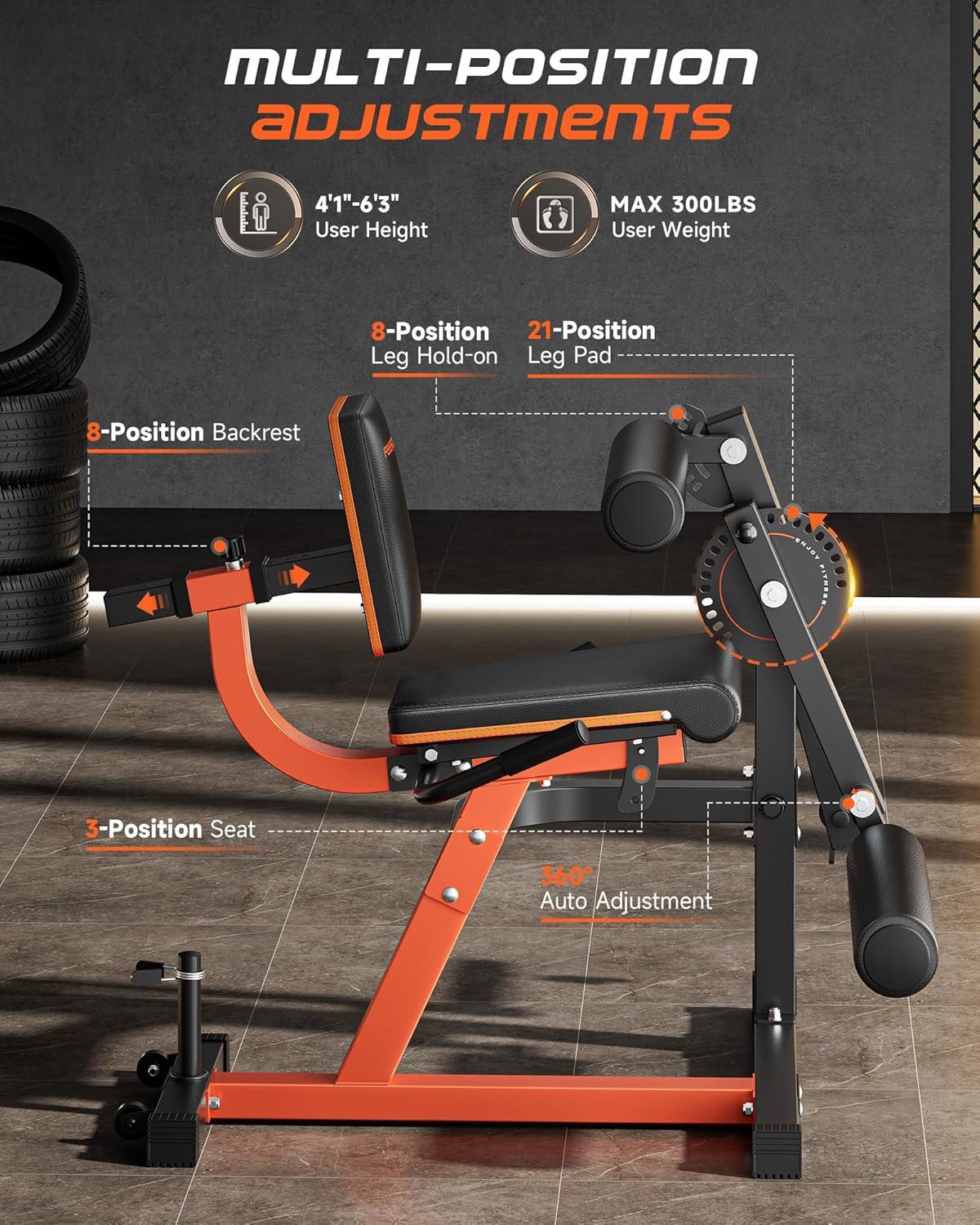 imageFEIERDUN Adjustable Leg Extension Curl Machine 700lbs Capacity Leg Extension Machine