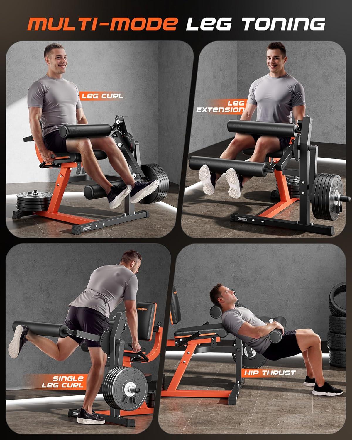 FEIERDUN Adjustable Leg Extension Curl Machine – 700lbs Capacity Leg ...