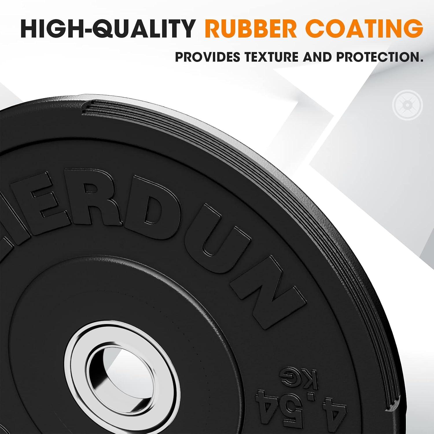 imageFEIERDUN 2 Color Olympic Bumper Plate Weight Plate for Strength Training 100 Virgin RubberA 10LBS Pair