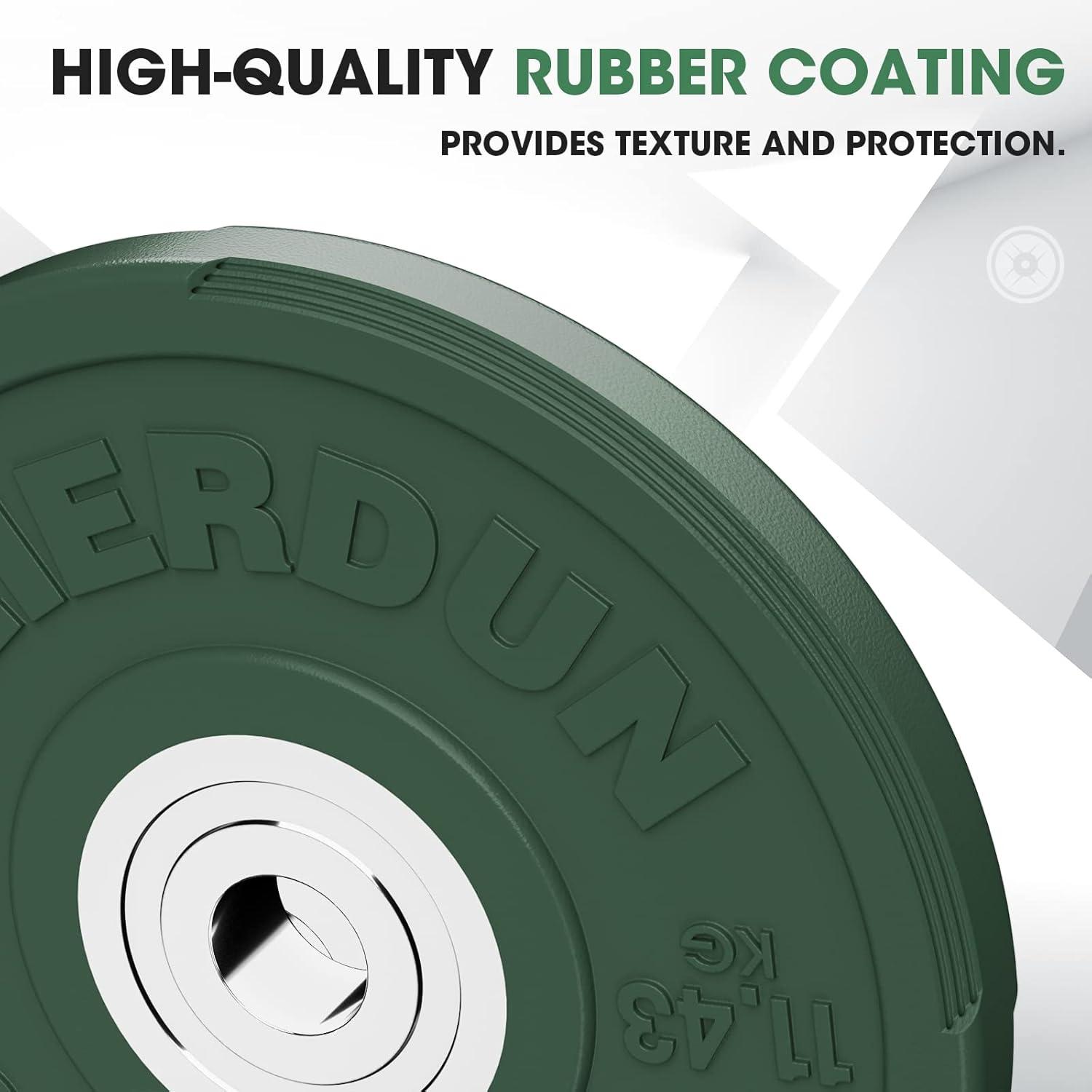 imageFEIERDUN 2 Color Olympic Bumper Plate Weight Plate for Strength Training 100 Virgin RubberC 25LBS Pair