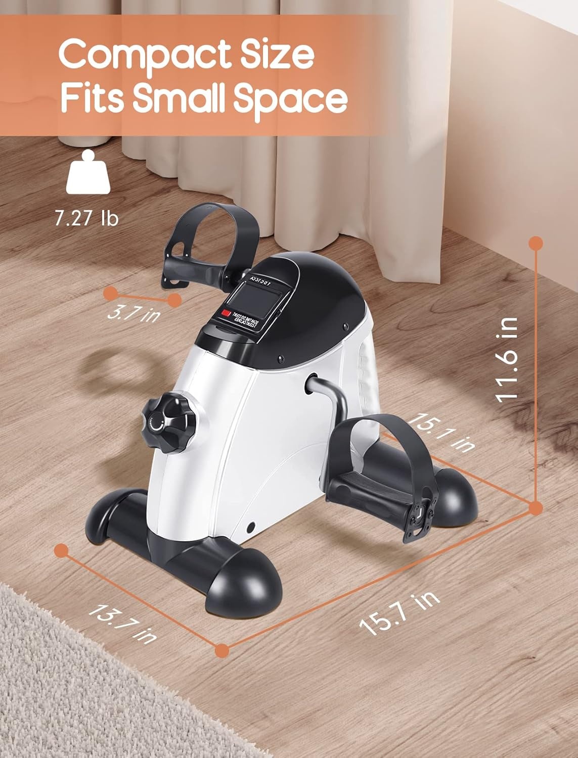 imageFEIERDUN Mini Exercise Bike Under Desk Bike Pedal Exerciser for ArmLeg Exercise Adjustable Magnetic Resistance Desk Cycle with LCD Screen Display for HomeOffice Workout