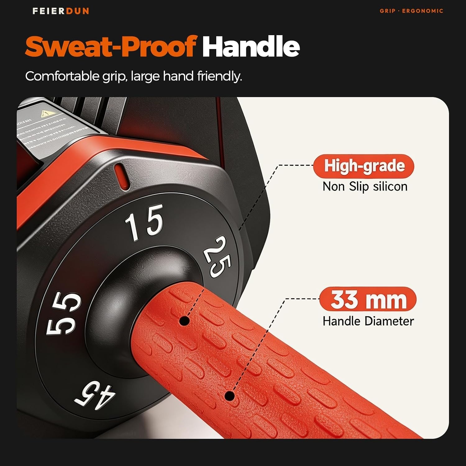 image:imageFEIERDUN Adjustable Dumbbell Set Weight Set for Home Gym 510in1 Free Weight Adjustable Dumbbells Single Hand Twist Adjust with NonSlip Handles 90 Space Saving Strength Training for both MenampWomen5 Weight Settings 55 LBPair 110 LB Total